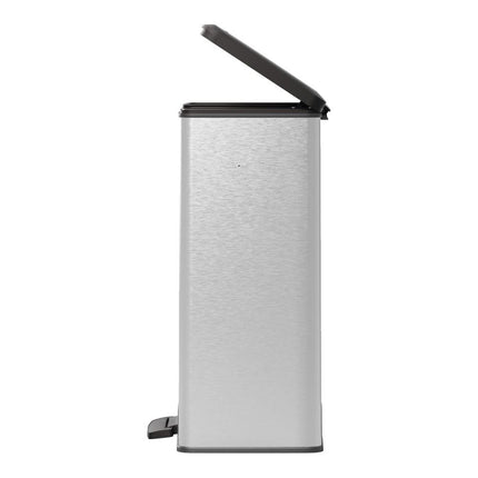Curver Deco Κάδος Απορριμμάτων 65L με Πεντάλ, Ασημί, Με Soft Close &amp; Anti-Fingerprint Επένδυση