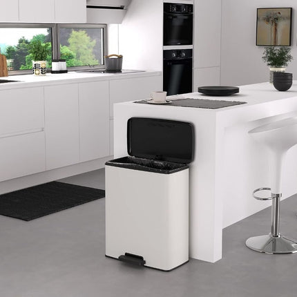 Curver Κάδος Απορριμμάτων 65L με Πεντάλ, Λευκός Από Πλαστικό, Ανθεκτικός &amp; Οικολογικός