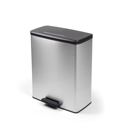 Διπλός Κάδος Ανακύκλωσης Curver Deco 2x26L με Πεντάλ, Μεταλλική Όψη, Αθόρυβο Κλείσιμο