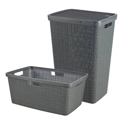 CURVER Jute Καλάθι Απλύτων με Καπάκι 58L Γκρι