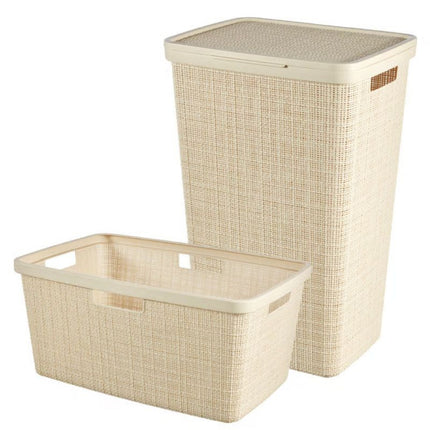 CURVER Jute Καλάθι Απλύτων με Καπάκι 58L Μπεζ