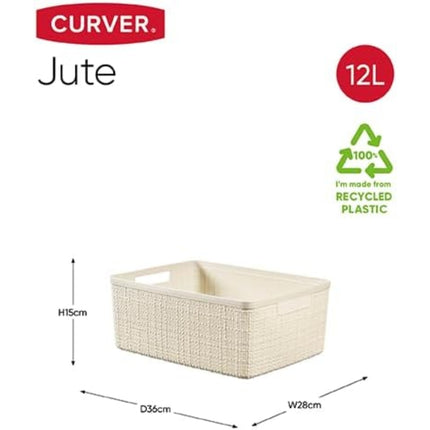 CURVER Jute Καλάθι Αποθήκευσης ”M” 36 X 28 X 14cm Μπεζ
