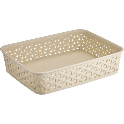 CURVER My Style Δίσκος Αποθήκευσης A5 με Όψη Rattan Off White