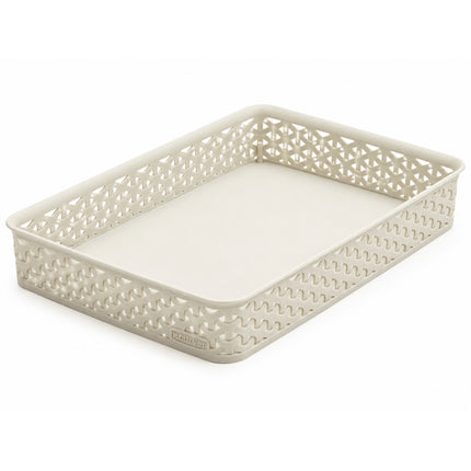 CURVER My Style Δίσκος Αποθήκευσης A4 με Όψη Rattan Off White