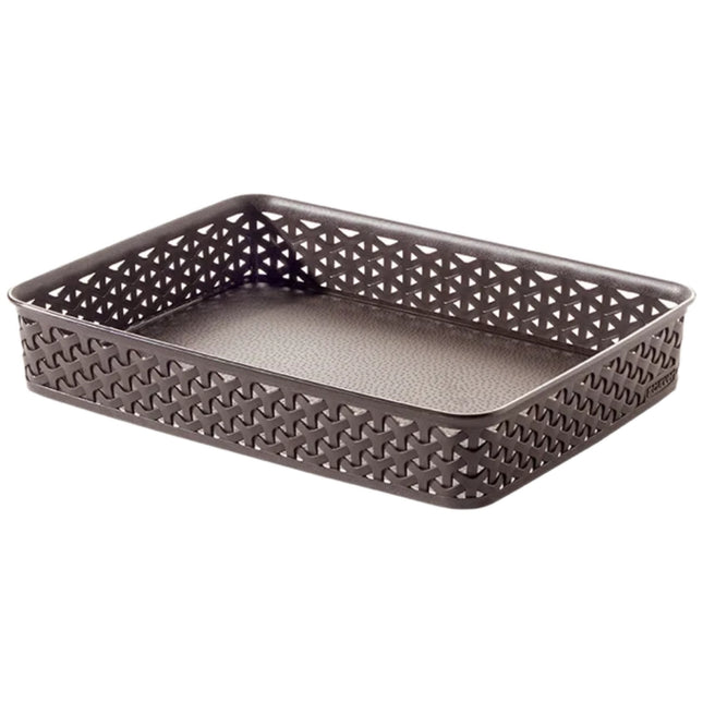 CURVER My Style Δίσκος Αποθήκευσης A4 με Όψη Rattan Σκούρο Καφέ