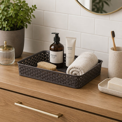 CURVER My Style Δίσκος Αποθήκευσης A4 με Όψη Rattan Σκούρο Καφέ