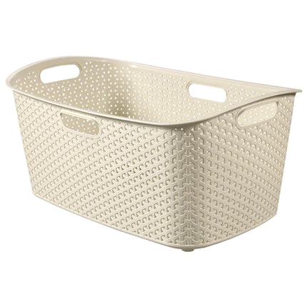 CURVER My Style Καλάθι Απλύτων 49L με Όψη Rattan Off White
