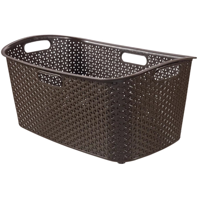 CURVER My Style Καλάθι Απλύτων 49L με Όψη Rattan Σκούρο Καφέ