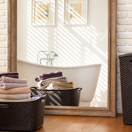 CURVER My Style Καλάθι Απλύτων 49L με Όψη Rattan Σκούρο Καφέ