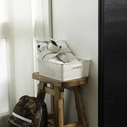 CURVER My Style Καλάθι Αποθήκευσης M με Όψη Rattan Off White
