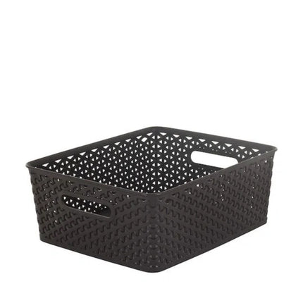 CURVER My Style Καλάθι Αποθήκευσης M με Όψη Rattan Σκούρο Καφέ