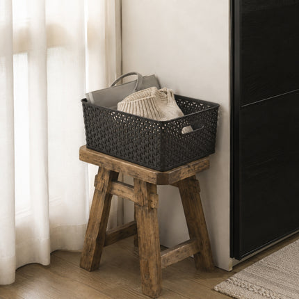 CURVER My Style Καλάθι Αποθήκευσης M με Όψη Rattan Σκούρο Καφέ