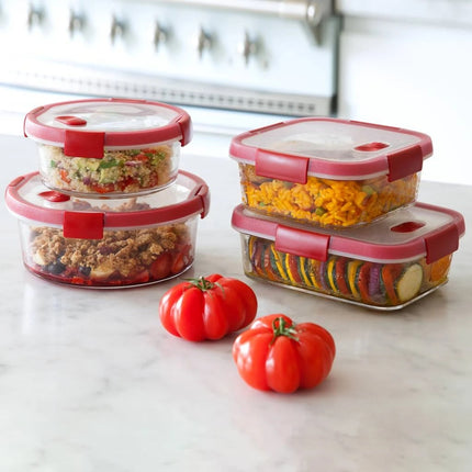 CURVER Smart Cook Ορθογώνιο Γυάλινο Δοχείο Φαγητού με Αεροστεγές Καπάκι Κατάλληλο για τον Φούρνο 3.7L