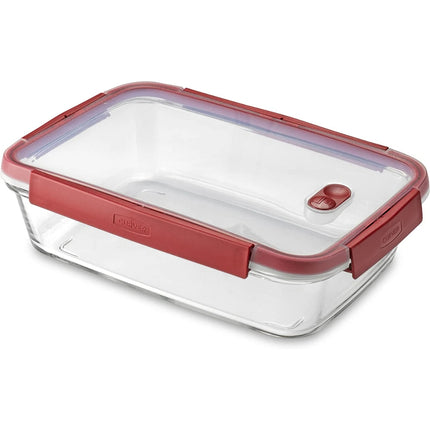 CURVER Smart Cook Ορθογώνιο Γυάλινο Δοχείο Φαγητού με Αεροστεγές Καπάκι Κατάλληλο για τον Φούρνο 2.5L