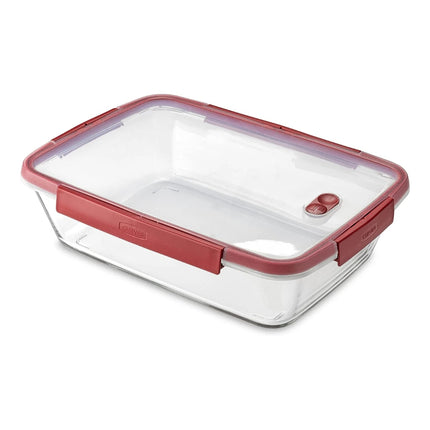 CURVER Smart Cook Ορθογώνιο Γυάλινο Δοχείο Φαγητού με Αεροστεγές Καπάκι Κατάλληλο για τον Φούρνο 3.7L