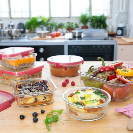 CURVER Smart Cook Στρογγυλό Γυάλινο Δοχείο Φαγητού με Αεροστεγές Καπάκι Κατάλληλο για τον Φούρνο 1.2L