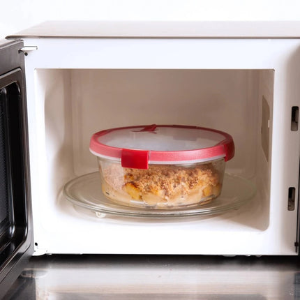 CURVER Smart Cook Στρογγυλό Γυάλινο Δοχείο Φαγητού με Αεροστεγές Καπάκι Κατάλληλο για τον Φούρνο 1.2L