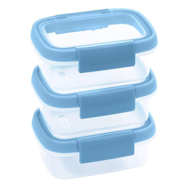 CURVER Smart Fresh Σετ 3 Πλαστικά Δοχεία Αποθήκευσης Τροφίμων 3X0.2L Γαλάζιο
