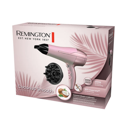Remington Coconut Smooth Σεσουάρ Μαλλιών με 2 Ρυθμίσεις Ταχύτητας, Ιοντική Περιποίηση και Προστασία από το Φριζάρισμα D5901