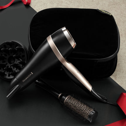 Remington Salon Smooth Σετ Δώρου Σεσουάρ Μαλλιών με Ιοντική Κεραμική Γρίλια, 2 Ρυθμίσεις Ταχύτητας και Αξεσουάρ Styling D6940GP