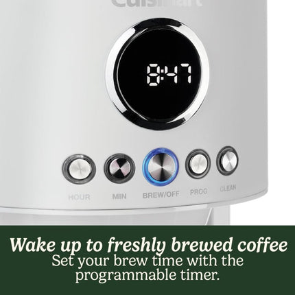 CUISINART Drip Neutrals Collection Αυτόματη Προγραμματιζόμενη Καφετιέρα Φίλτρου 1100W 1.8L Χωρίς BPA σε Χρώμα Άσπρο, Καφές με Άρωμα Πολυτέλειας & Ζεστασιάς