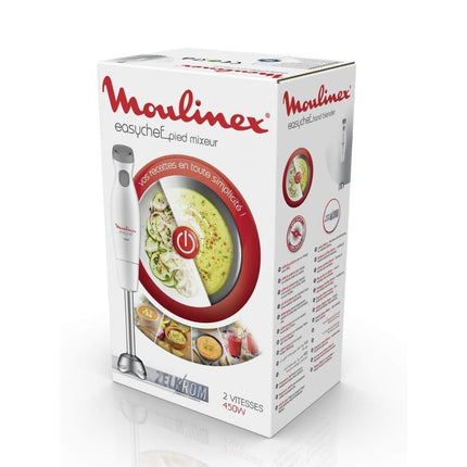 MOULINEX Easychef Ραβδομπλέντερ 450W με 2 Ταχύτητες,Turbo Λειτουργία & Γυάλινο Δοχείο Ανάμειξης 0.8L DD451110