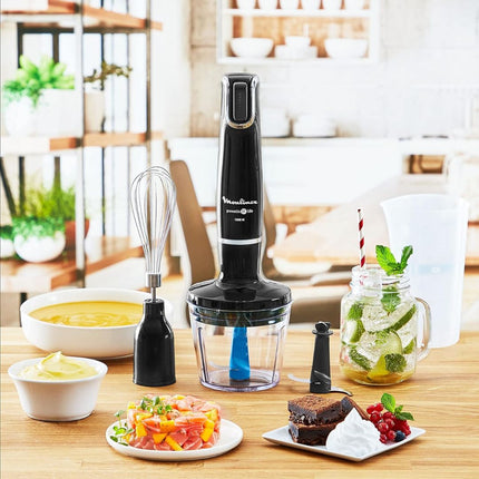 MOULINEX InfinyForce 4σε1 Ραβδομπλέντερ Χειρός 1000W με Δοχείο Ανάμιξης 0.8L, Μπολ 0.5L, Τεχνολογία Λεπίδων Powelix & Ρυθμιζόμενη Ταχύτητα DD944810
