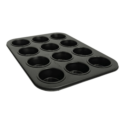 Decakila Αντικολλητική Φόρμα για Muffins 12 Θέσεων 35×26.5×3cm, Μαύρο KMTT080B