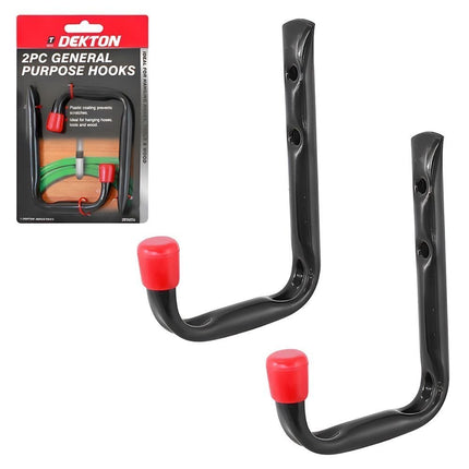DEKTON Γάντζοι Γενικής Χρήσης 12mm Σετ 2 Τεμαχίων με Πλαστική Επικάλυψη