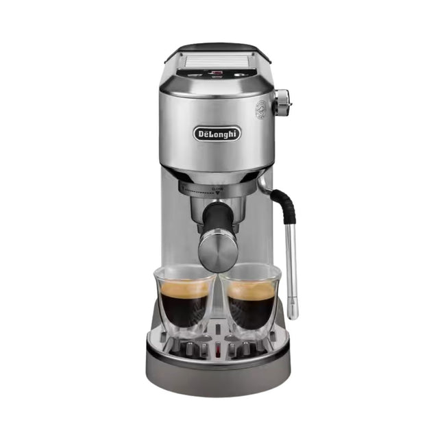 DeLonghi Dedica Duo Μηχανή Espresso 15 Bar με Cold Brew & Ατμοσωλήνα EC890.M Ασημί