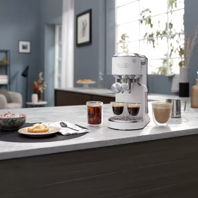 DeLonghi Dedica Duo Μηχανή Espresso 15 Bar με Cold Brew & Ατμοσωλήνα EC890.WI Λευκό