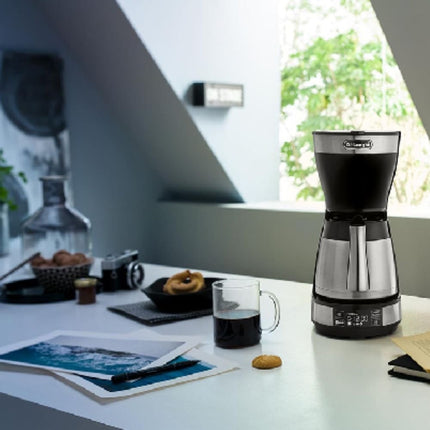 Delonghi Καφετιέρα Φίλτρου 1.25L με Θερμική Κανάτα, Aroma Function & LCD Οθόνη, Ασημί ICM16731
