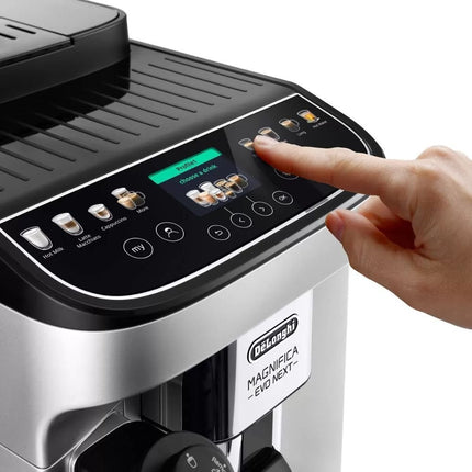Delonghi Magnifica Evo Next Αυτόματη Καφετιέρα Espresso 15bar με LatteCrema Hot, Μύλο 13 Επιπέδων & Αφρόγαλα με Ένα Άγγιγμα, Ασημί ECAM310.80.SB