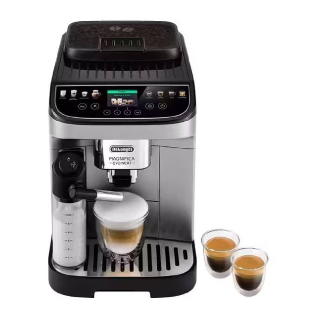Delonghi Magnifica Evo Next Αυτόματη Καφετιέρα Espresso 15bar με LatteCrema Hot, Μύλο 13 Επιπέδων & Αφρόγαλα με Ένα Άγγιγμα, Ασημί ECAM310.80.SB