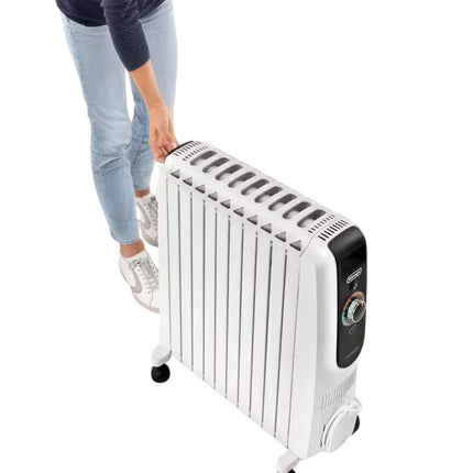 DeLonghi Καλοριφέρ Λαδιού 2500W με 10 Φέτες & Easytronic Θερμοστάτη TRD51025 Λευκό