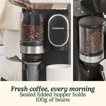 CUISINART Grind & Brew Καφετιέρα Μονής Δόσης 200W 1.4L σε Μαύρο Χρώμα με Ενσωματωμένο Μύλο & Δυνατότητα Pods