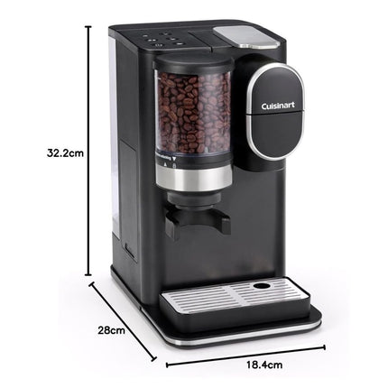 CUISINART Grind & Brew Καφετιέρα Μονής Δόσης 200W 1.4L σε Μαύρο Χρώμα με Ενσωματωμένο Μύλο & Δυνατότητα Pods