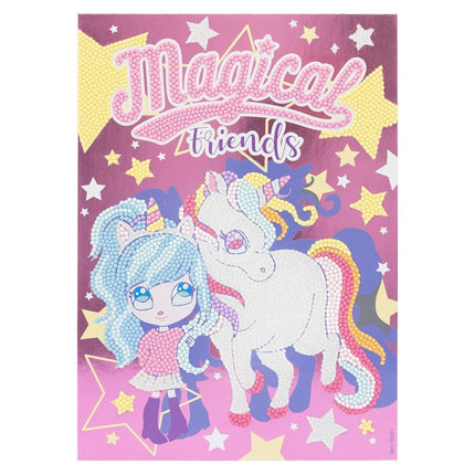 DIAMANTINY Magical Friends Πίνακας Μονόκερου Μαγικοί Φίλοι με 3D Πολύτιμες Πέτρες 6+ Ετών