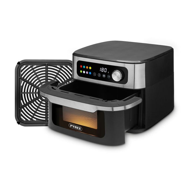 PYREX Ψηφιακό Air Fryer XXL Φριτέζα Αέρος 1700W με Χωρητικότητα 10.5L, Οθόνη Αφής, Χρονοδιακόπτη, 8 Προγράμματα και Δώρο 30 Τεμάχια Αντικολλητικά Χαρτιά & Βιβλίο Συνταγών (SB-1830)