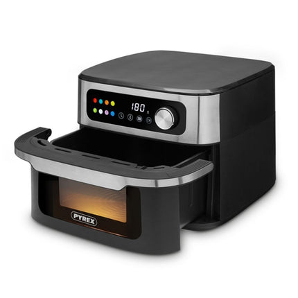 PYREX Ψηφιακό Air Fryer XXL Φριτέζα Αέρος 1700W με Χωρητικότητα 10.5L, Οθόνη Αφής, Χρονοδιακόπτη, 8 Προγράμματα και Δώρο 30 Τεμάχια Αντικολλητικά Χαρτιά & Βιβλίο Συνταγών (SB-1830)