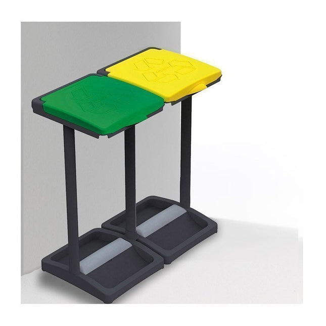 Διπλή Βάση για Σακούλες Απορριμμάτων με Χρωματιστά Καπάκια 64 x 36 x 81 cm MWS17008