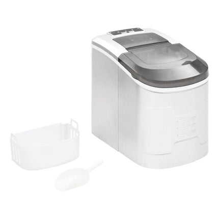Φορητή Παγομηχανή 15kg/Ημέρα με Ανάδευση για Γρήγορη Παραγωγή Πάγου σε 8–10 Λεπτά Λευκό