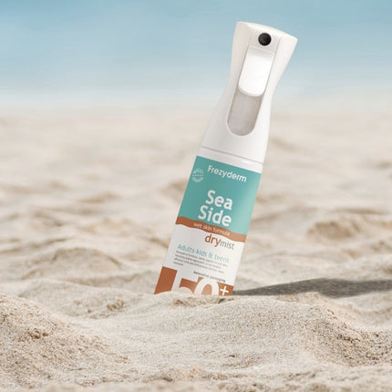Frezyderm Αντηλιακό Spray 300ml Προσώπου & Σώματος με Πολύ Υψηλή Αντηλιακή Προστασία για Όλη την Οικογένεια – Frezyderm Sea Side Dry Mist SPF50+