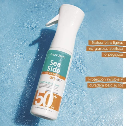 Frezyderm Αντηλιακό Spray 300ml Προσώπου & Σώματος με Πολύ Υψηλή Αντηλιακή Προστασία για Όλη την Οικογένεια – Frezyderm Sea Side Dry Mist SPF50+
