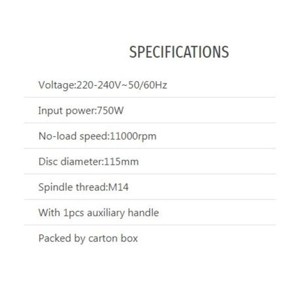 TOTAL Angle Grinder 750W/115mm
