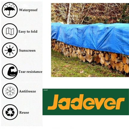 JADEVER Πολυχρηστικό Αδιάβροχο Βαρύ Κάλυμμα Μουσαμά 4Χ6m,110gsm με Επένδυση & Αλουμινένιους Κρίκους, Μπλε