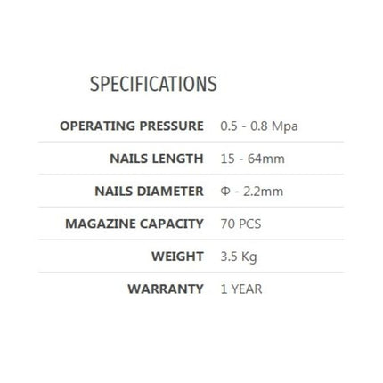 Total TAT8641 Καρφωτικό Αέρος για Πρόκες