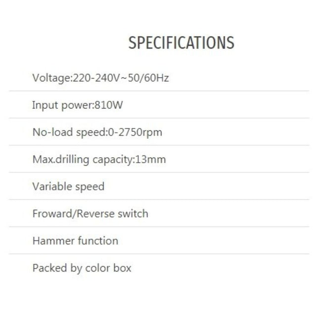 Total TG1081316 Κρουστικό Δράπανο 810W