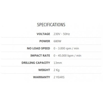 Total TG1061356 Κρουστικό Δράπανο 680W