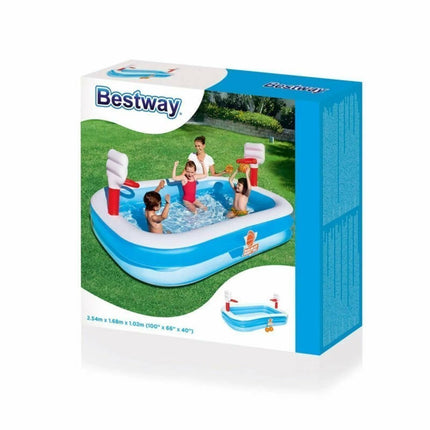 Bestway Παιδική Φουσκωτή Πισίνα με 2 Μπασκέτες και 2 Μπάλες 254 x 102 x 168 cm